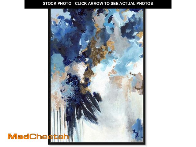 Lot 74-14078783 - Art Remedy Midnight Blues Canvas Coastal Abstract, Black Frame, 24" x 36" - UNUSED