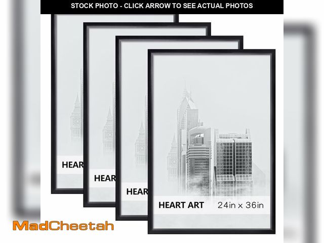 Lot 74-13069043 - (MISSING 2 ) HEART ART 24 x 36 Poster Frame 4 Pack,24x36 Frame without Mat for Horizontal or Vertica...