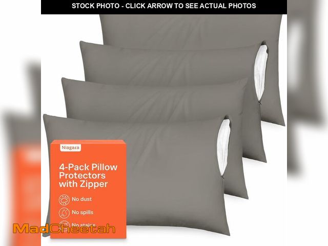 Lot 74-13549635 - Ultra Soft Pillow Protectors with Zipper King Size - Set of 4 Breathable Pillow Covers - 100% Protec...