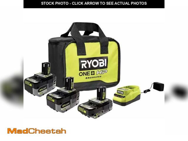 Lot 74-14435821 - RYOBI ONE+ 18V Lithium-Ion HIGH PERFORMANCE Starter Kit with 2.0 Ah Battery, 4.0 Ah Battery, 6.0 Ah ...