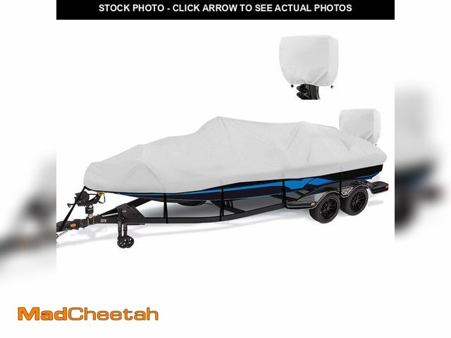 Lot 74-14387170 - YimSting Boat Cover 14-16ft 1200D Waterproof Boat Covers with Motor Cover - UNUSED