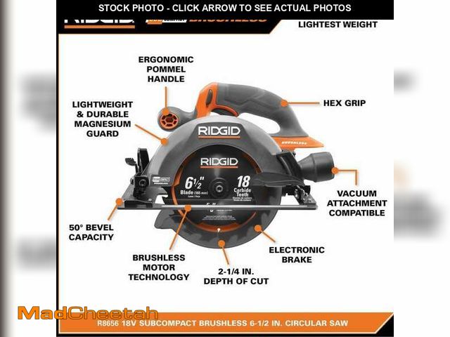 Lot 74-12663805 - RIDGID 18V SubCompact Brushless Cordless 6-1/2 in. Circular Saw (Tool Only) - USED