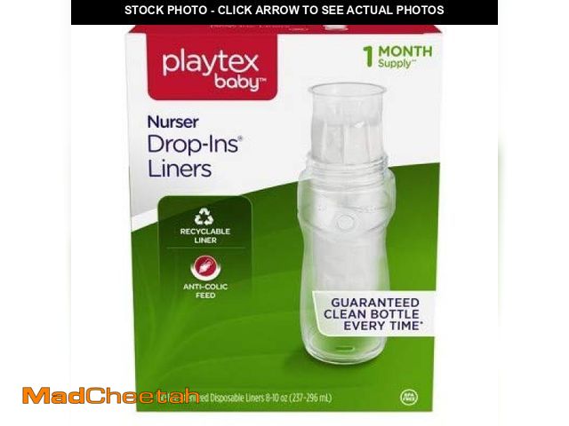Lot 74-6575368 - Playtex 55291217 8 oz Nurser Drop-Ins Baby Bottle Disposable Liners - 150 Count - UNUSED