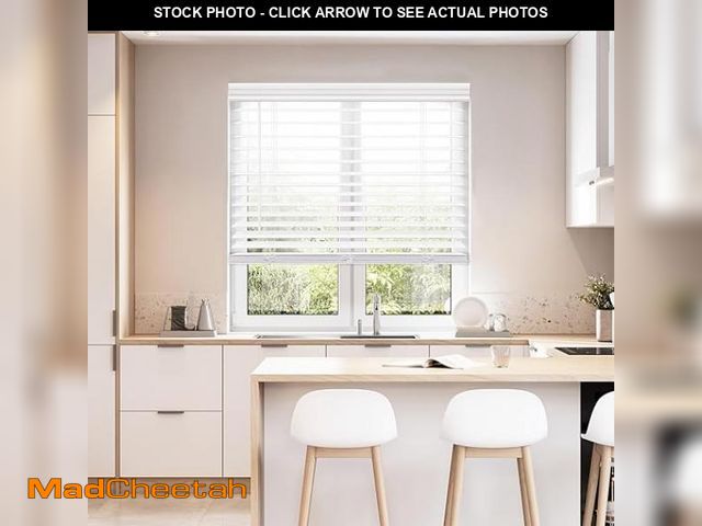 Lot 74-12157203 - DEZ FURNISHINGS Cordless 2" Faux Wood Blind, 24" W x 60" H, White - UNUSED