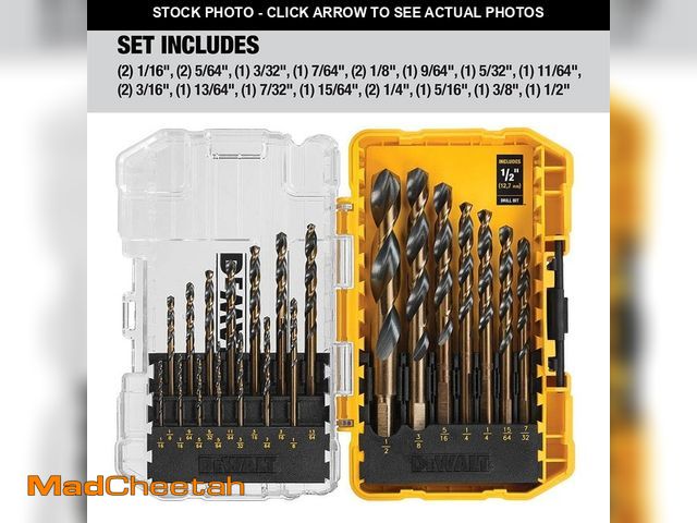 Lot 74-14604021 - DEWALT Black and Gold Twist Drill Bit Set (21-Piece) - UNUSED