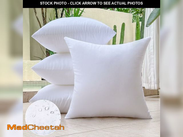 Lot 74-14383730 - OTPIPCS 16 x 16 Outdoor Pillow Inserts Set of 4 Square Throw Pillow Inserts Waterproof for Couch Por...