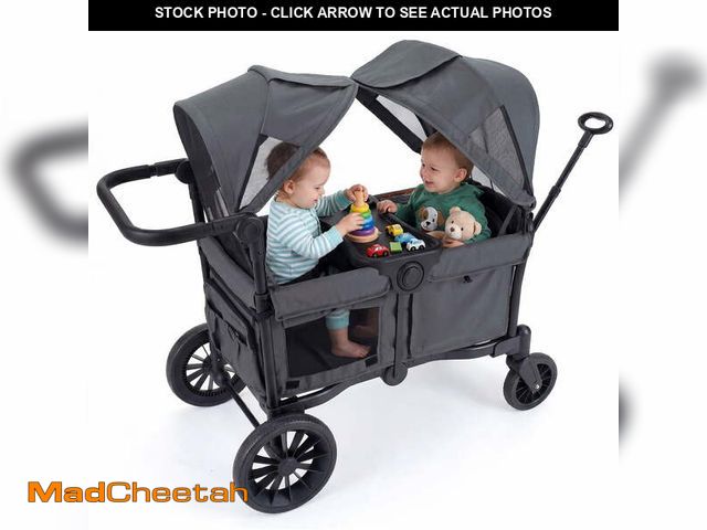 Lot 74-13775564 - SACVON Baby Stroller Wagon for 2 Kids with Breathable Canopy,Parent Organizer,Removable Seat,2 Cup H...