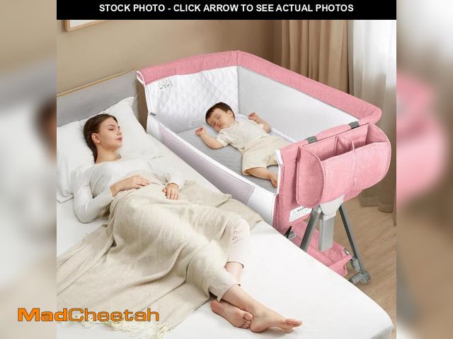 Lot 74-12396443 - BIERUM Baby Bassinet for Baby - 7 Height Adjustable Bedside Bassinet with Lockable Wheels, Easy to A...