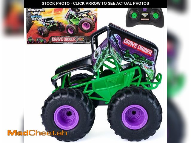 Lot 74-14581995 - Monster Jam Smash &amp; Bash Grave Digger RC Truck 1:15 Scale Vehicle - UNUSED