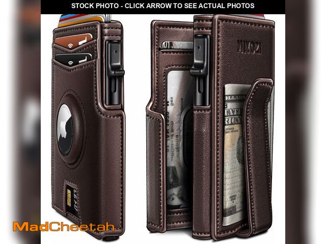Lot 74-14062357 - miyozi Airtag Wallet for Men,with Money Clip 10 Cards Metal Case Smart Slim Pop Up Credit Card Holde...