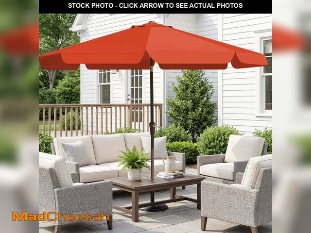Lot 74-14071661 - FUNDAZE 10ft Outdoor Patio Umbrella with Tilt &amp; Crank, Heavy Duty Round Sun Umbrella for Garden,...