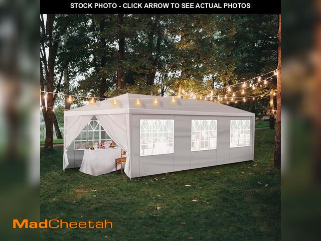 Lot 74-13775063 - Ktaxon 10' X 30' Canopy Tent with 8 Side Walls for Party Wedding Camping and BBQ - USED