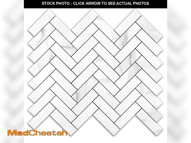 Lot 74-14302560 - STICKGOO 10 Sheets Herringbone Peel and Stick Backsplash, Stick on Aluminum Composite PVC Kitchen Ba...