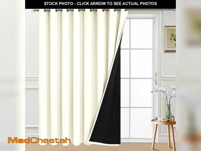 Lot 74-13632124 - Yakamok 100% Blackout Patio Door Curtain Panels - Extra Wide, Thermal, Grommet Drapes for Sliding Gl...
