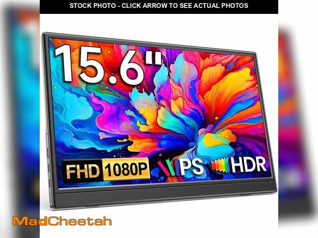 Lot 74-14210523 - KQC Portable Monitor 15.6" 1080P FHD IPS Display, Ultra-Slim USB-C HDMI Travel Monitor with Kickstan...