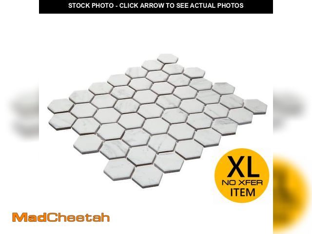 Lot 74-12581604 - Carrara 10 in. x 12 in. x 6.35 mm Ceramic Hexagon Mosaic Floor and Wall Tile (9.72 sq. ft./Each)(5 C...