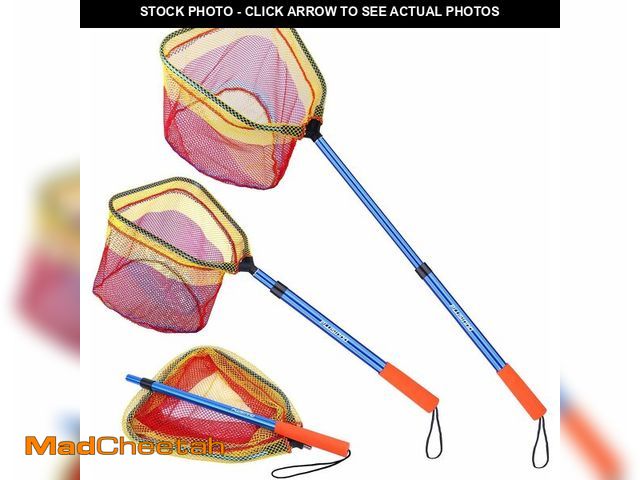 Lot 74-12330608 - PLUSINNO Kids Fishing Net, Telescopic Lightweight Landing Net with Aluminum Pole Handle and Nylon Me...