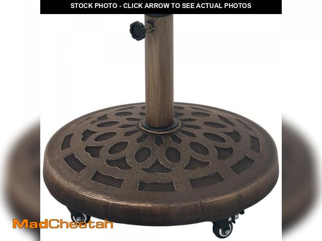Lot 74-12424823 - *SEE DETAILS* Outsunny 46 lb. Resin Patio Umbrella Base with Wheels, Patio Umbrella Holder for 1.3 i...
