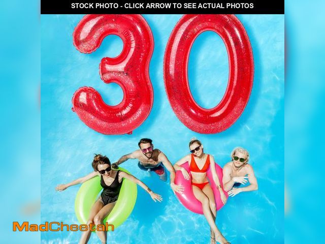 Lot 74-12049845 - HyDren 48 Inch Inflatable Number Pool Float - Giant Balloon Style Birthday Pool Party Decoration, Su...