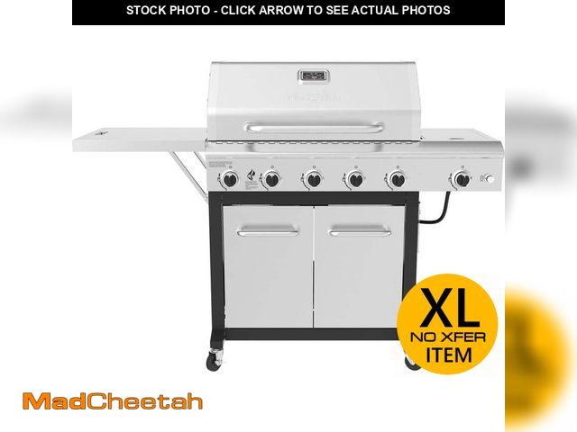 Lot 74-13269466 - Nexgrill 5-Burner Propane Gas Grill in Stainless Steel with Side Burner and Foldable Side Shelf - UN...
