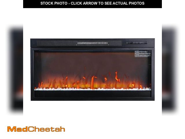 Lot 74-12673831 - IHOMEadore 36" Modern Black Electric Fireplace Insert with Remote Control - UNUSED