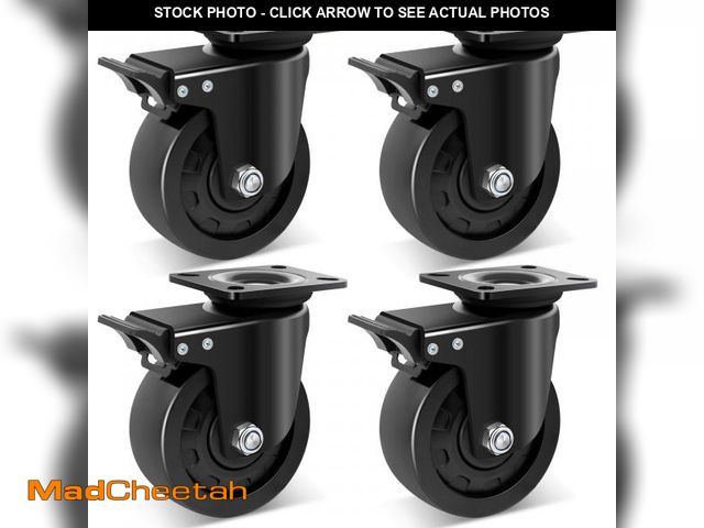 Lot 74-12053150 - W B D WEIBIDA 5-inch Swivel Plate Caster Wheels Set of 4 Heavy Duty, Load Capacity 9900lbs, Extra Wi...