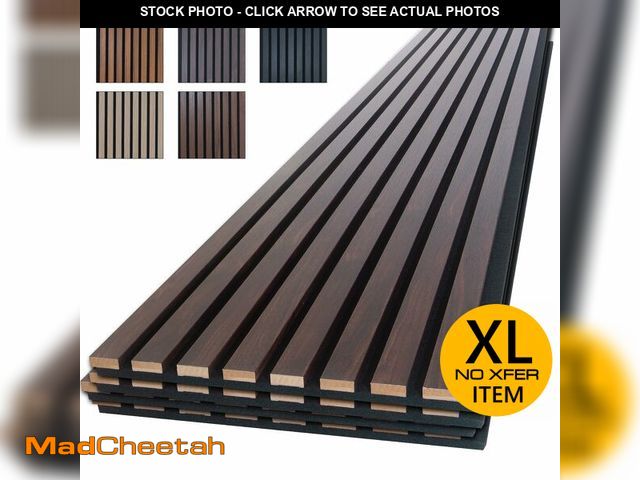 Lot 74-13638474 - NeatiEase Wood Panels for Wall, 4-Piece 96" x 12.6" Soundproof Wood Slat Wall Panel for Interior Wal...