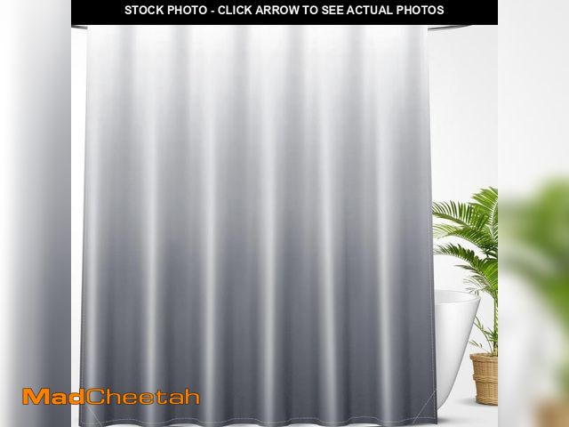 Lot 74-12330063 - OLANLY Luxury Grey and White Ombre Shower Curtain Sets with 12 Hooks, Waterproof and Washable Decora...