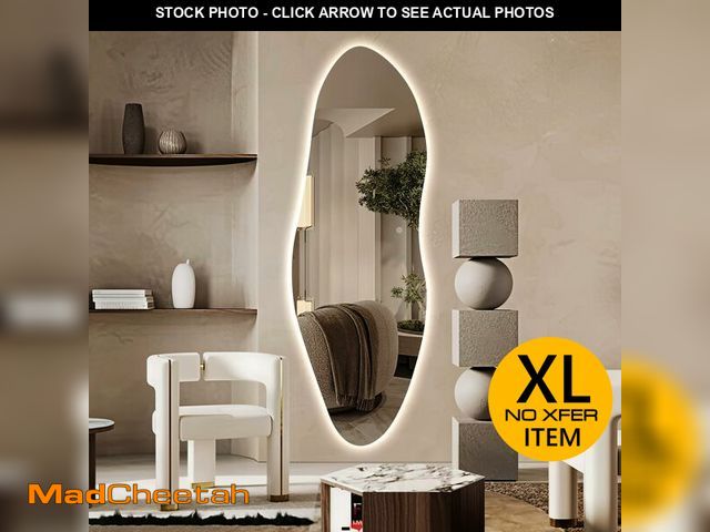 Lot 74-14604152 - TheiaMo LED Full Length Mirror with Lights, 65"Ãâ22" Irregular Frameless Backlit Long Mirror Full...