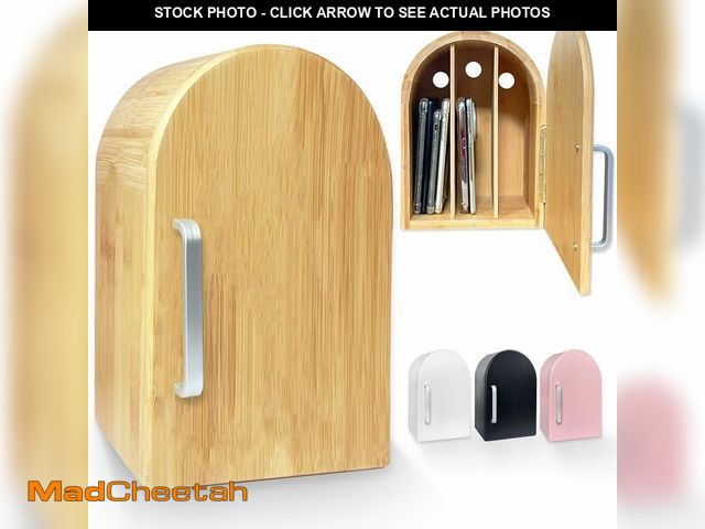 Lot 74-13327861 - Premium Phone Box for Family Time, Bamboo Wood Cell Phone Jail, Home Decor phone Box Holds Up to 12 ...