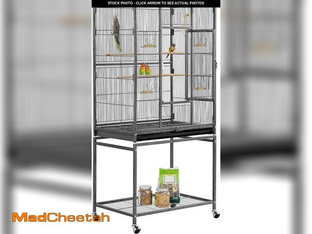 Lot 74-12098642 - Yaheetech 54-inch Wrought Iron Standing Large Parrot Parakeet Flight Bird Cage for Small Parrot Sun ...