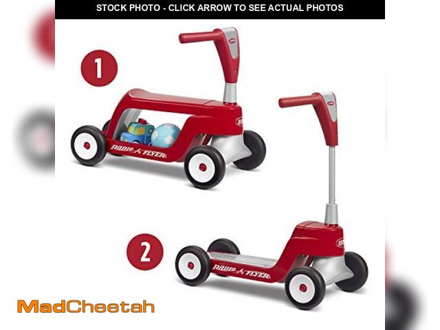 Lot 74-11766916 - Radio Flyer Scoot 2 Scooter, Toddler Scooter or Ride On, for Ages 1-4, Red Ride On Toy - UNUSED