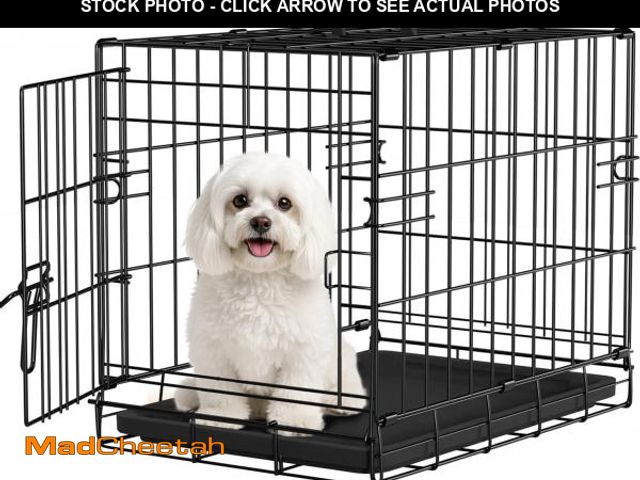 Lot 74-12510158 - FDW Dog Crate for Small Dogs 18 Inch Folding Metal Wire Pet Cage Single Door W/Divider Panel Indoor ...