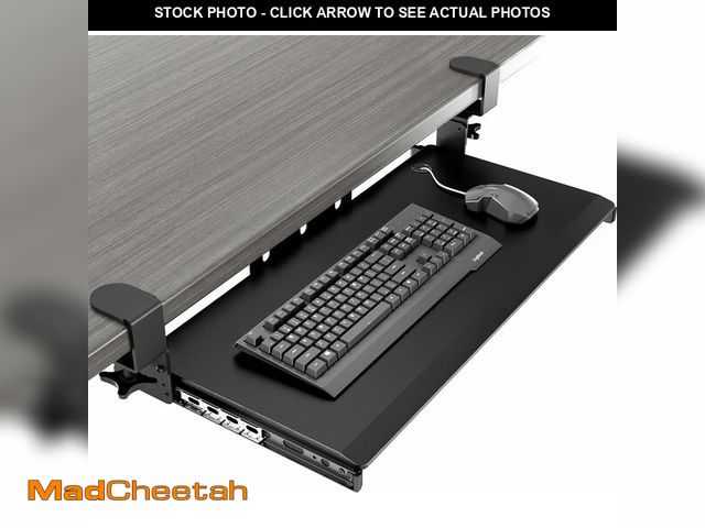 Lot 74-12969570 - AX WABER Keyboard Tray Under Desk Pull Out with Extra Sturdy Adjustable C Clamp Mount System, 27.3 (...