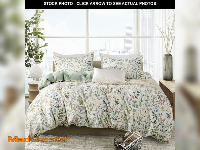Lot 74-14208334 - ERZRGA Duvet Cover Set Twin Floral 100% Cotton Chic Floral Bedding Sets 3 Pieces Flower Twin Duvet C...