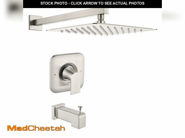 Lot 74-13328234 - Replacement for Moen Shower Faucet Trim Kit, 12" Rainfall Showerhead, Shower Handle&amp; Tub Spout, ...