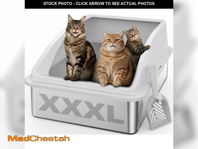 Lot 74-13926834 - AIPERRO Stainless Steel Litter Box Extra Large for Big Cats and Multi-Cats | Jumbo Extra Large Metal...