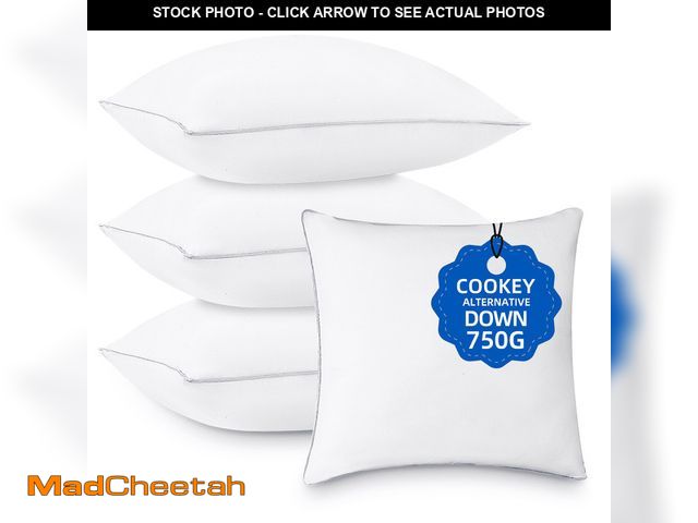 Lot 74-13819114 - COOKEY 22 x 22 Throw Pillow Inserts(Set of 4),Indoor White Square Decorative Pillows for Couch &amp;...