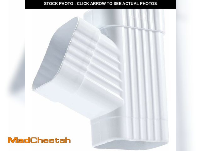 Lot 74-12979540 - VYH Downspout Gutter for Y Connector 2x3,Square Downspout Diverter White Rain Gutter Downspout Acces...
