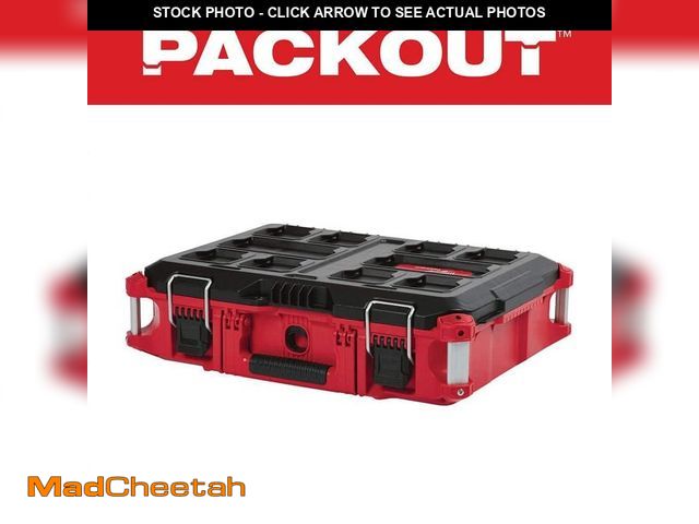Lot 74-13768229 - *BROKEN LATCH* Milwaukee PACKOUT 22 in. Medium Red Tool Box with 75 lbs. Weight Capacity *BROKEN LAT...