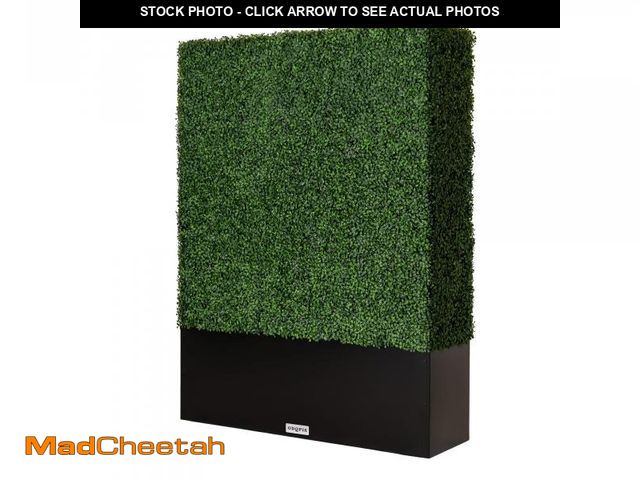 Lot 74-12489624 - ODQPIS Artificial Boxwood Hedge Wall,Greenery Fake Faux Grass Backdrop Divider with Black Steel Plan...