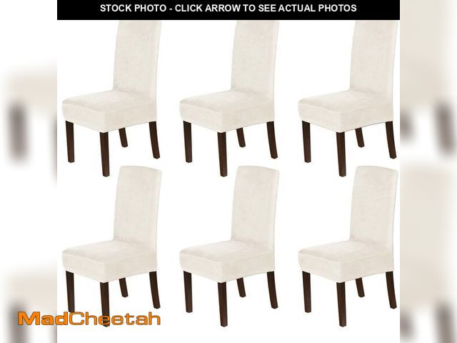 Lot 74-13715374 - H.VERSAILTEX Dining Chair Covers Velvet Stretch Chair Covers for Dining Room Set of 6 Parson Chair S...