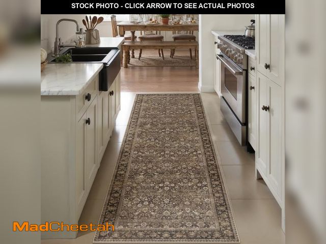 Lot 74-12486631 - BERTHMEER 2'x6' Runner Rugs for Hallway Kitchen Entryway Bathroom Washable Non-slip, Brown - UNUSED