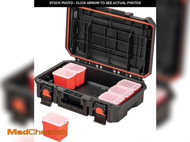Lot 74-12138330 - CRAFTSMAN TRADESTACK System Tool Box, Water Resistant Tool Storage, with 6 Small Parts Containers, 2...