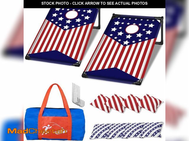 Lot 74-12329974 - NZQXJXZ Portable Cornhole Board Set with 8 Bean Bags - 3x2 Ft Corn Hole Toss Game for Indoor and Out...