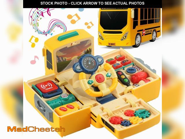 Lot 74-14427299 - HONGTUO School Bus Toy with Sound and Light, Simulation Steering Wheel Toy - UNUSED