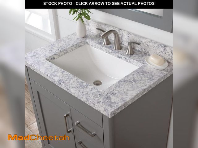 Lot 74-12810961 - Home Decorators Collection 31 in. W x 22 in. D Cultured Marble White Rectangular Single Sink Vanity ...
