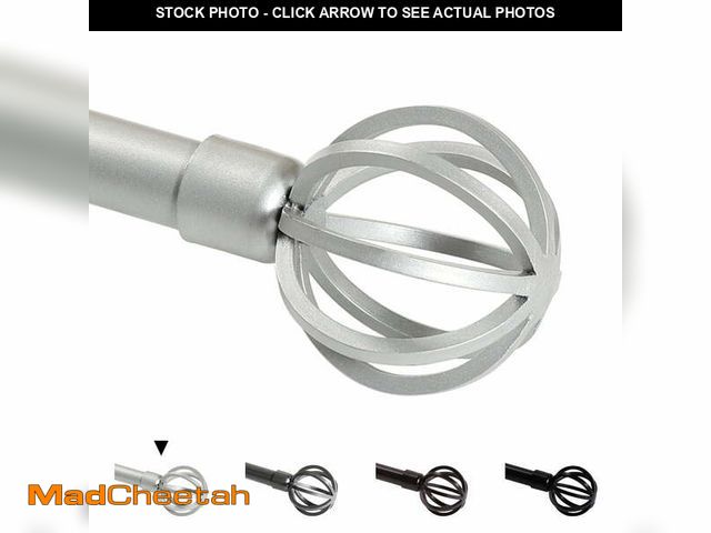 Lot 74-13817405 - Turquoize Standard Single Adjustable Window Curtain Rod Set 3/4 in Diameter with Round Cage Finials,...