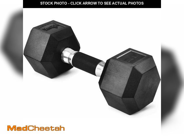 Lot 74-12547205 - Yes4All 20 lbs Hex Rubber Grip Dumbbell Weight Set, Single - UNUSED