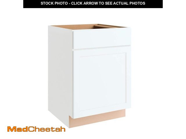 Lot 74-12554403 - Courtland 24 in. W x 24 in. D x 34.5 in. H Assembled Shaker Base Kitchen Cabinet in Polar White - UN...